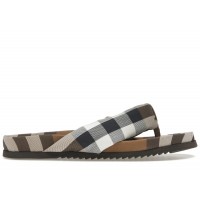 Burberry Check Print Thong Sandals Brown