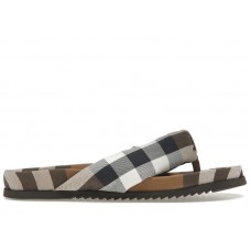 Burberry Check Print Thong Sandals Brown