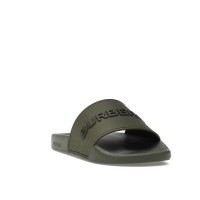 Шлепки Burberry Embossed Logo Slides Dark Fern Green Black