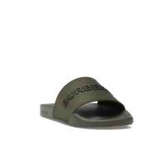 Шлепки Burberry Embossed Logo Slides Dark Fern Green Black