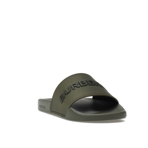 Кроссы Burberry Embossed Logo Slides Dark Fern Green Black - мужская сетка размеров
