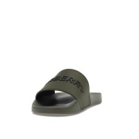 Шлепки Burberry Embossed Logo Slides Dark Fern Green Black