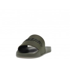 Шлепки Burberry Embossed Logo Slides Dark Fern Green Black