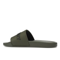 Шлепки Burberry Embossed Logo Slides Dark Fern Green Black