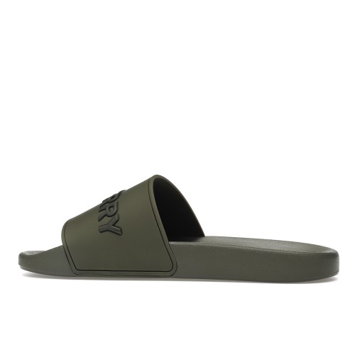 Кроссы Burberry Embossed Logo Slides Dark Fern Green Black - мужская сетка размеров
