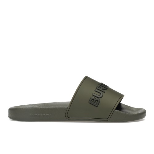 Кроссы Burberry Embossed Logo Slides Dark Fern Green Black - мужская сетка размеров