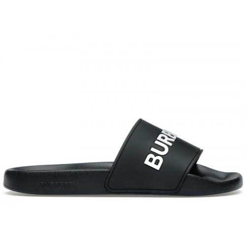 Burberry Logo Slides Black Optic White - мужская сетка размеров