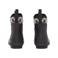 Burberry Flinton Rain Boots Black Brown Rubber (Mens)