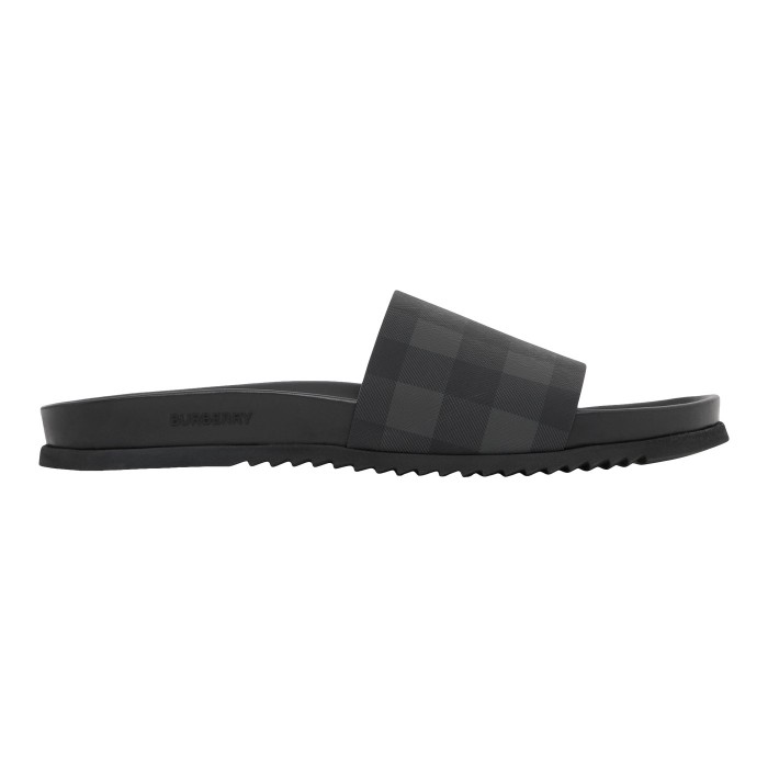 Burberry Check Slide Cloud Grey Black