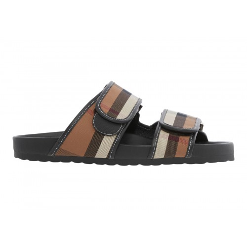 Кроссы Burberry Check Sandals Birch Brown Black - мужская сетка размеров