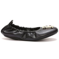 Женские Burberry TB Logo Plaque Ballerina Flat Black (W)