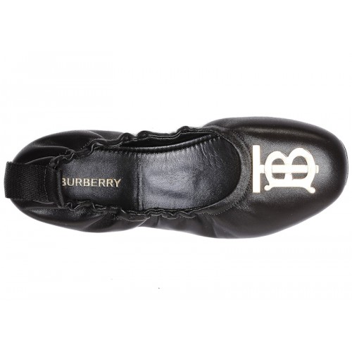 Burberry TB Logo Plaque Ballerina Flat Black (W) - женская сетка размеров
