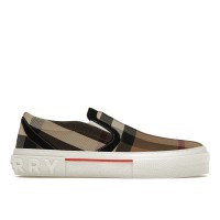 Кроссовки Burberry Slip On Sneakers Exaggerated Check Birch Brown White
