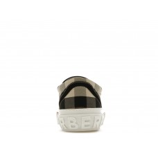 Кроссовки Burberry Slip On Sneakers Exaggerated Check Birch Brown White