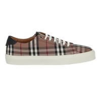 Burberry Check Print Low-Top Sneaker Dark Brown