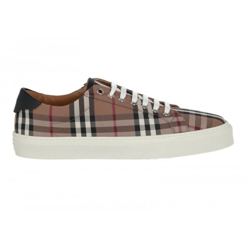 Burberry Check Print Low-Top Sneaker Dark Brown - мужская сетка размеров