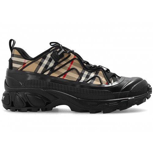 Кроссы Burberry Arthur Archive Beige Black - мужская сетка размеров