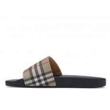 Шлепки Burberry Vintage Check Slides Archive Beige