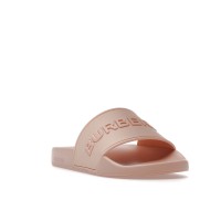 Женские шлепки Burberry Embossed Logo Slides Peach Pink (W)