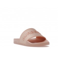 Женские шлепки Burberry Embossed Logo Slides Peach Pink (W)