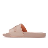 Женские шлепки Burberry Embossed Logo Slides Peach Pink (W)