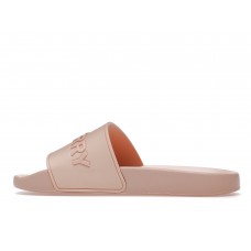 Женские шлепки Burberry Embossed Logo Slides Peach Pink (W)