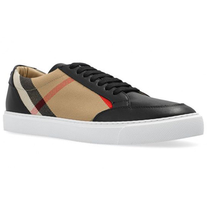 Burberry Leather Suede and House Check Sneakers Black Archive Beige Black White (W) - женская сетка размеров Burberry Leather Suede and House Check Sneakers Black Archive Beige Black White (W) - женская сетка размеров