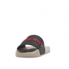 Женские Burberry Embossed Logo Slide Black Red Tan (W)