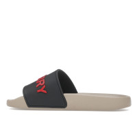 Женские Burberry Embossed Logo Slide Black Red Tan (W)