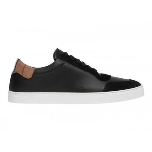 Burberry Leather Suede and Vintage Check Cotton Sneakers Black - мужская сетка размеров