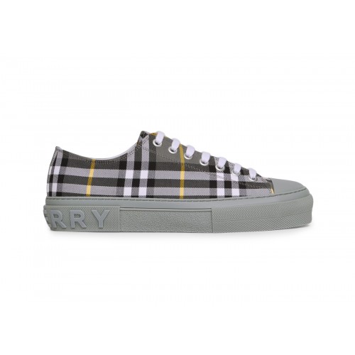 Кроссы Burberry Check Cotton Sneakers Grey - мужская сетка размеров