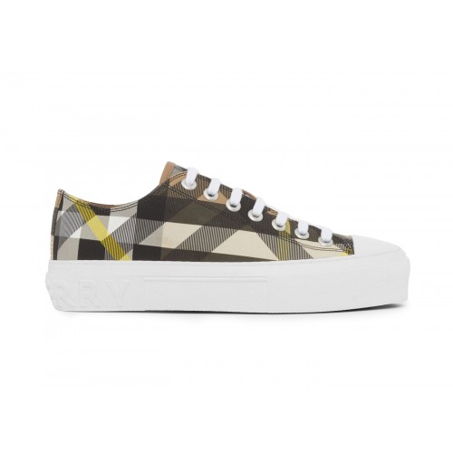 Кроссы Burberry Exaggerated Check Cotton Sneakers Wheat (W) - женская сетка размеров