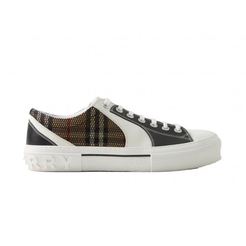 Кроссы Burberry Vintage Cotton Check Black White - мужская сетка размеров