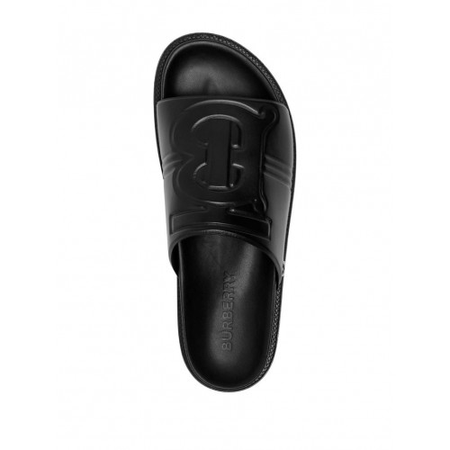 Burberry Thornton Leather Slides Black - мужская сетка размеров