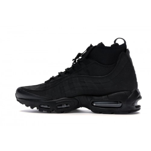 Кроссы Nike Air Max 95 Sneakerboot Triple Black - мужская сетка размеров