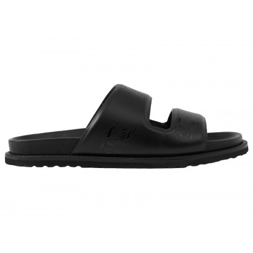 Burberry Embossed EKD Slides Black Leather - мужская сетка размеров
