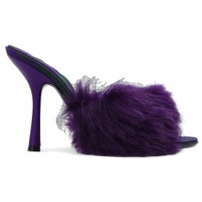 Женские Burberry Minnie Shearling Slip-On Mules Purple (W)