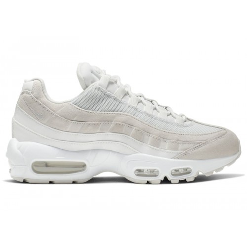 Кроссы Nike Air Max 95 Premium Platinum White (W) - женская сетка размеров