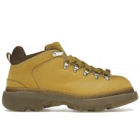 Burberry Lace Up Leather Ankle Boot Mustard Yellow
