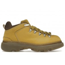 Burberry Lace Up Leather Ankle Boot Mustard Yellow