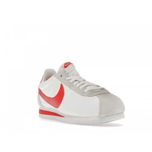 Кроссы Nike Classic Cortez Nylon White Habanero Red - мужская сетка размеров