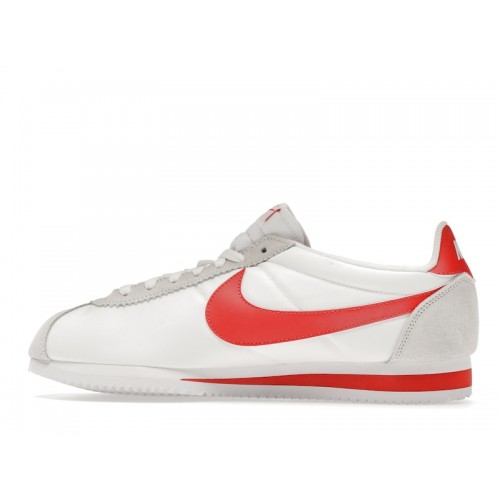 Кроссы Nike Classic Cortez Nylon White Habanero Red - мужская сетка размеров
