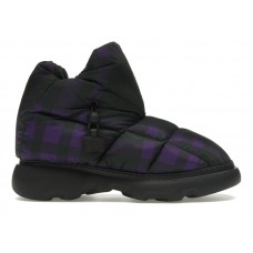 Burberry Check Pillow Boot Black Purple