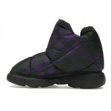 Burberry Check Pillow Boot Black Purple