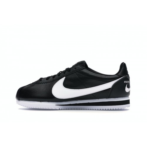 Кроссы Nike Classic Cortez Mini Swoosh Black White - мужская сетка размеров