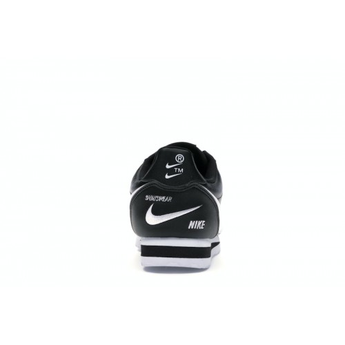 Кроссы Nike Classic Cortez Mini Swoosh Black White - мужская сетка размеров