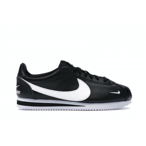 Кроссы Nike Classic Cortez Mini Swoosh Black White - мужская сетка размеров