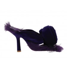 Женские Burberry Step Rose Velvet Heeled Sandals Purple (W)