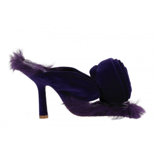 Burberry Step Rose Velvet Heeled Sandals Purple (W) - женская сетка размеров
