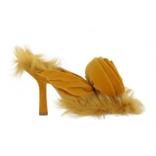 Женские Burberry Step Rose Velvet Heeled Sandals Sulphur (W)